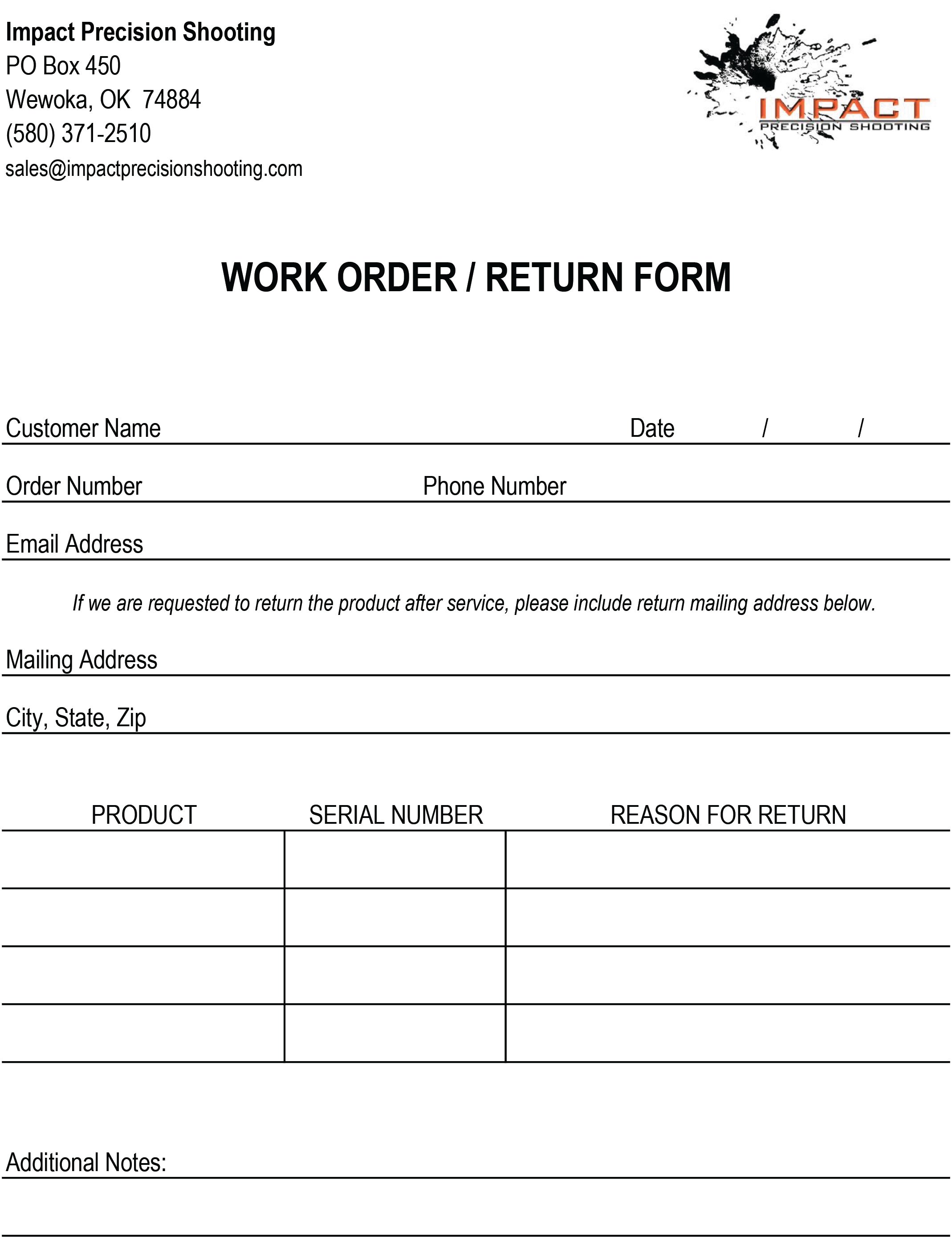 Service Order Form