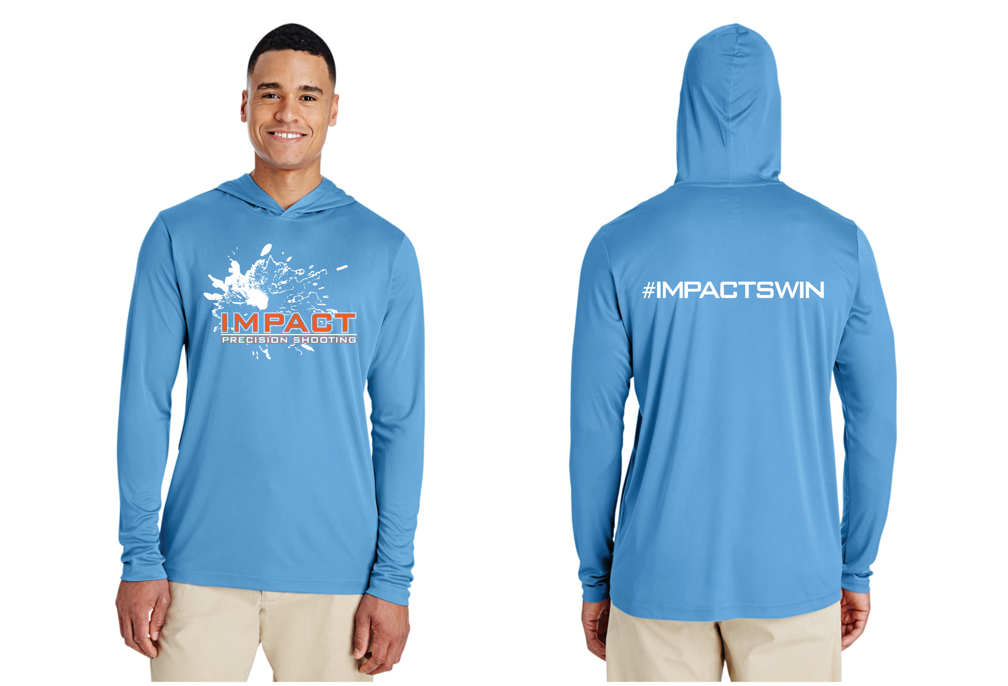 Sun Shirt - Impact Precision Long Sleeve Zone Performance Hoodie Blue
