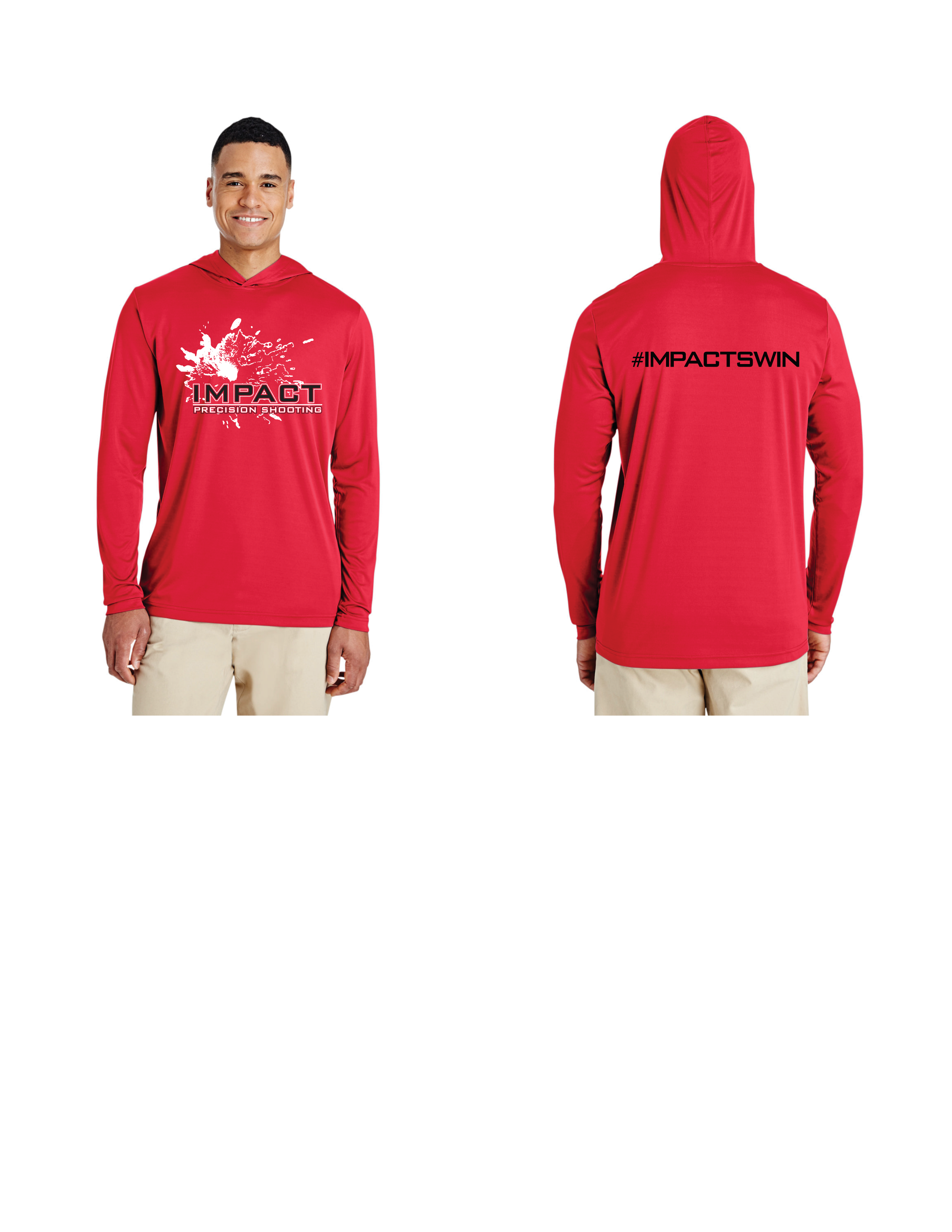 Sun Shirt - Impact Precision Long Sleeve Zone Performance Hoodie Red